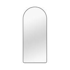 Miroir en pied moderne noir, de forme arquée, avec cadre personnalisable, Loveself 01