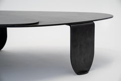 Circular/Organic Shape Coffee Table Black Modern/Contemporary Blackened Steel