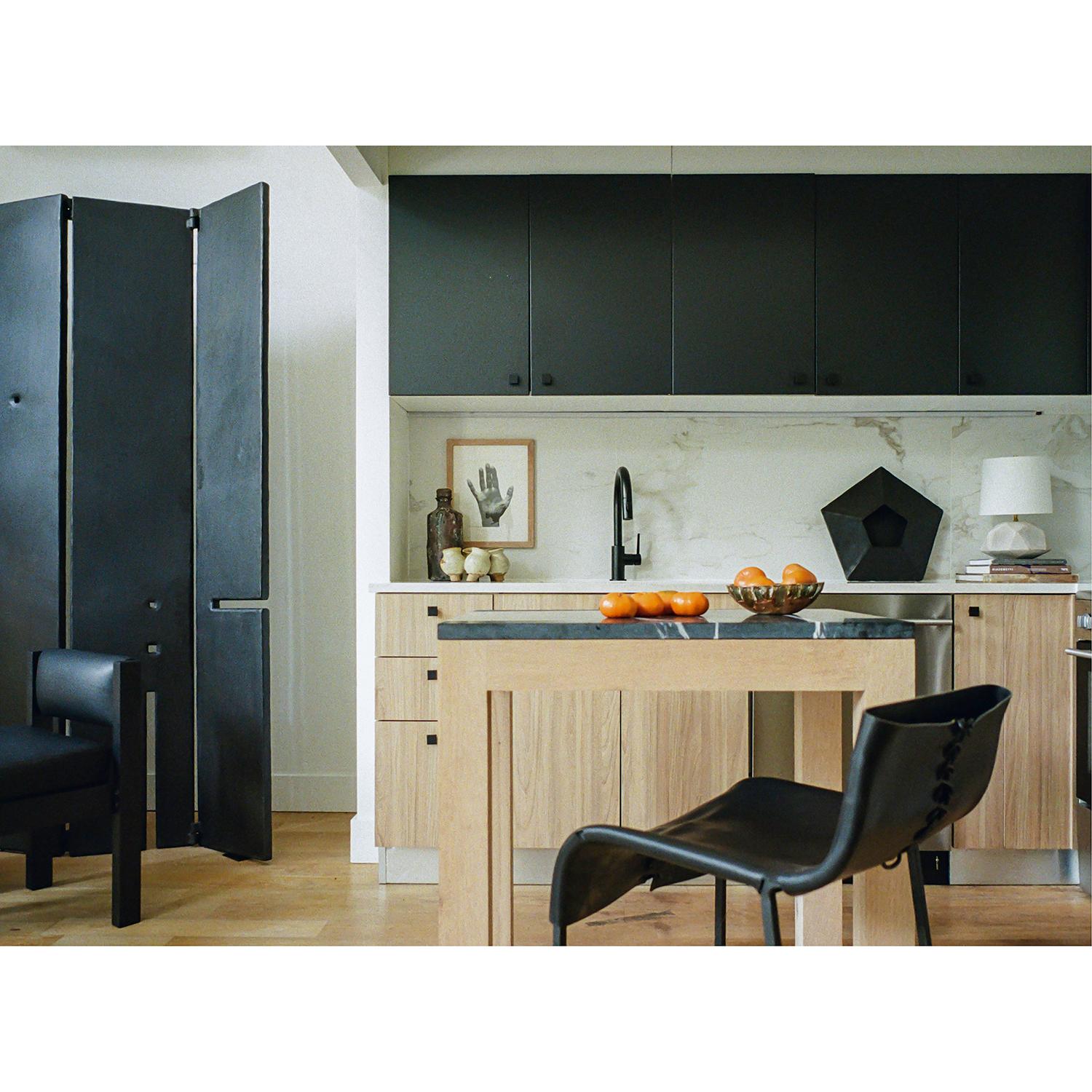 American Folding Screen Room Divider Black Modern Contemporary Sculptural Geometric