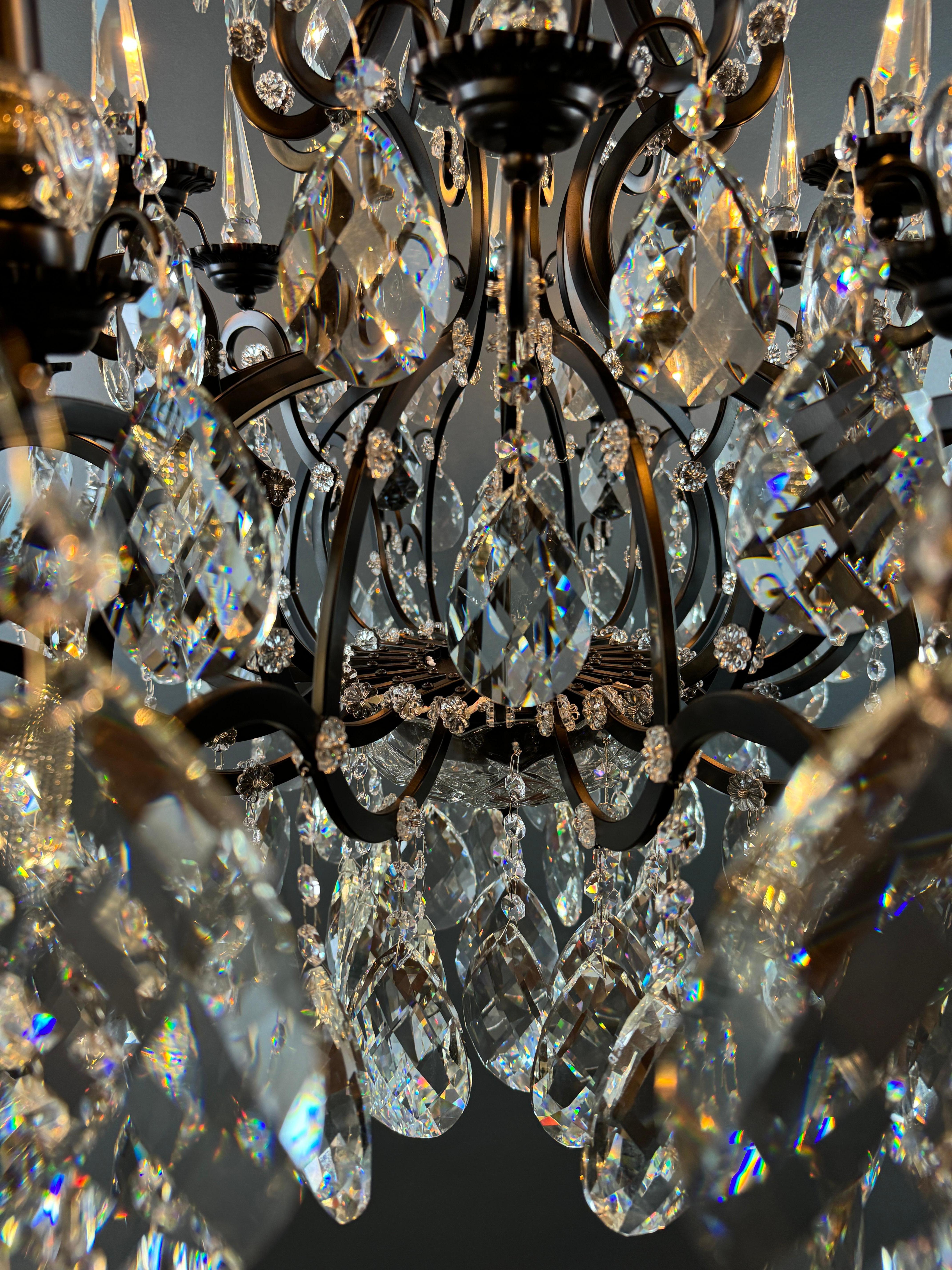 Black Modern Crystal Chandelier Art Nouveau Lustre  For Sale 3