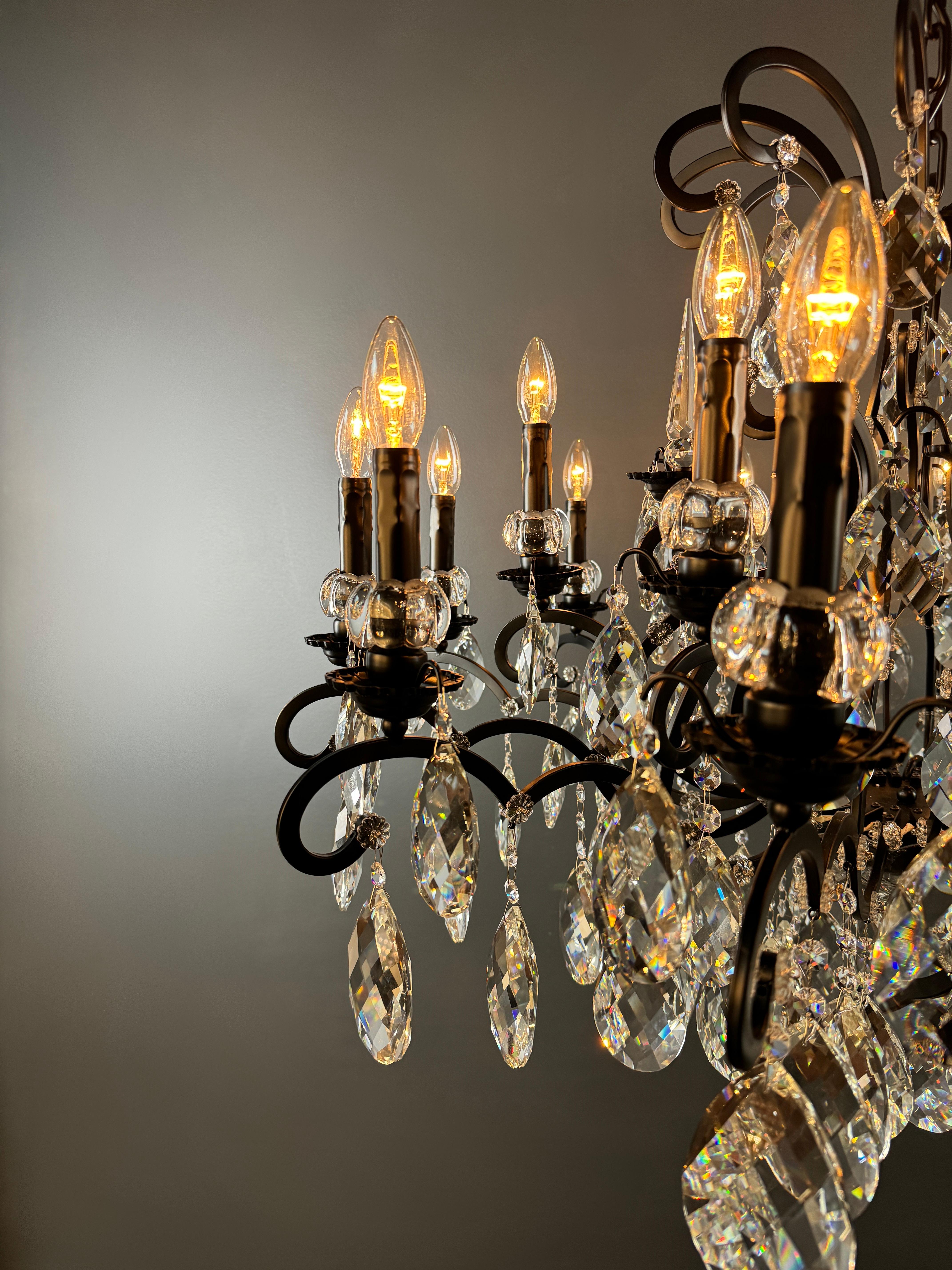 Black Modern Crystal Chandelier Art Nouveau Lustre  For Sale 2