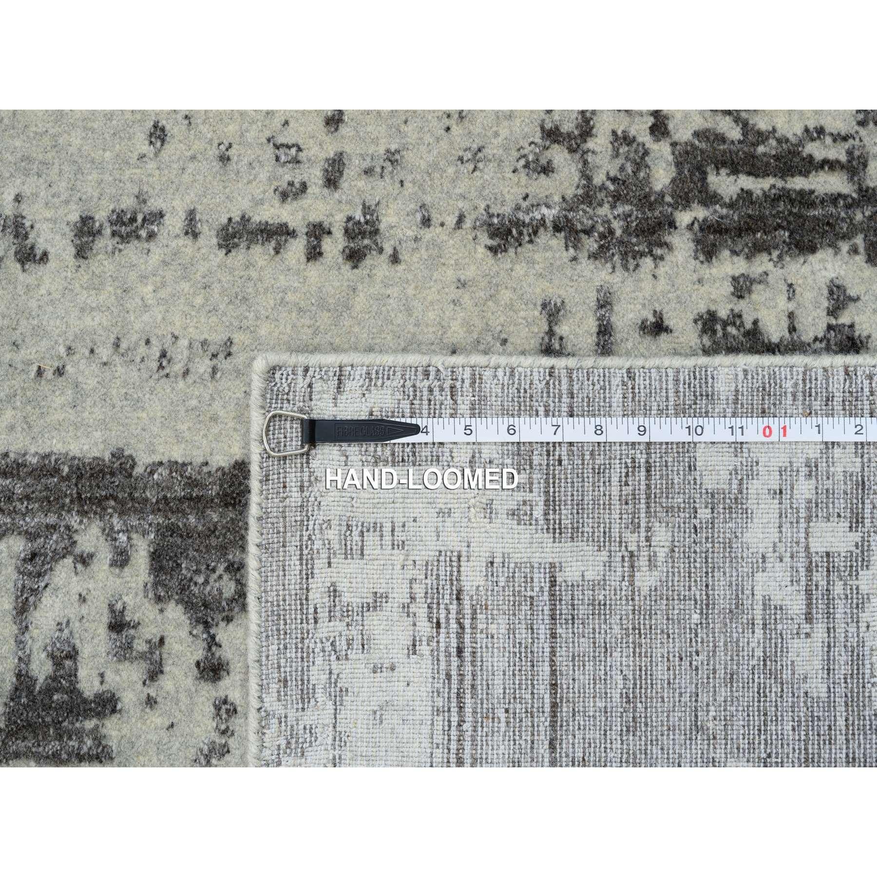 Tappeto nero di design moderno in lana e seta lavorato a mano e di grandi dimensioni, 12'0