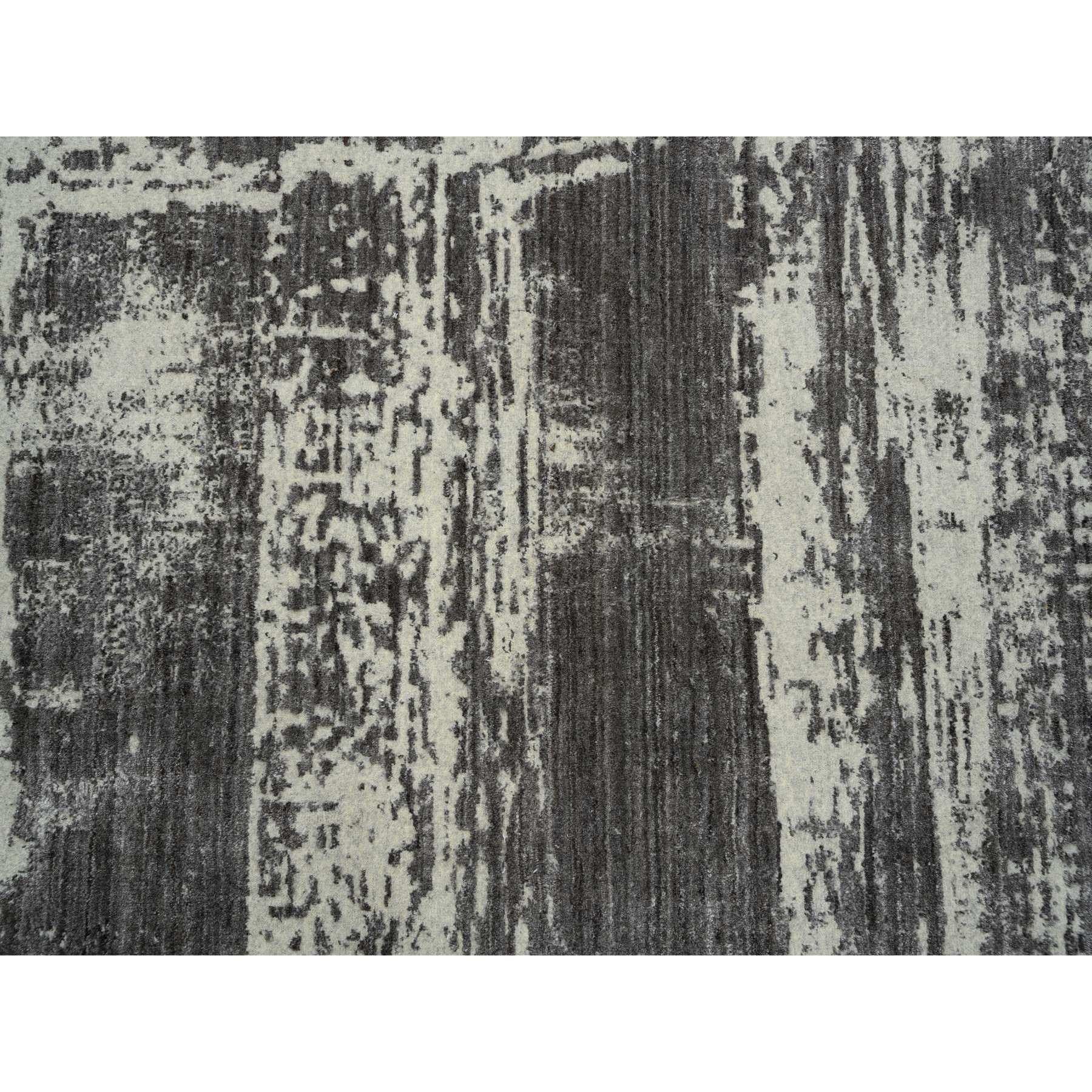 Tappeto nero di design moderno in lana e seta lavorato a mano e di grandi dimensioni, 12'0