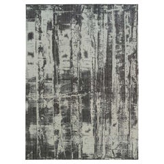 Black Modern Design Wool and Silk Hand Loomed Oversized Rug 12'0" x 18'1"