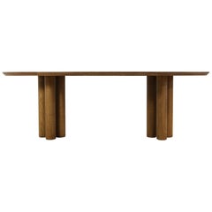 Black Modern Dining Room Oval Table Solid Oak, Nathan Lindberg Pedestal