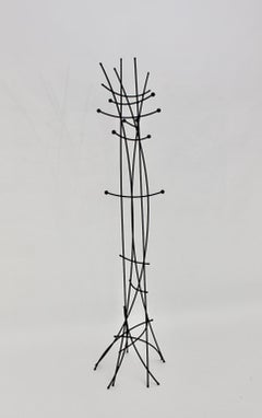 Black Modern Metal Vintage Coat Stand Coat Rack Gruppe B.R.A.N.D. Vienna c 1985