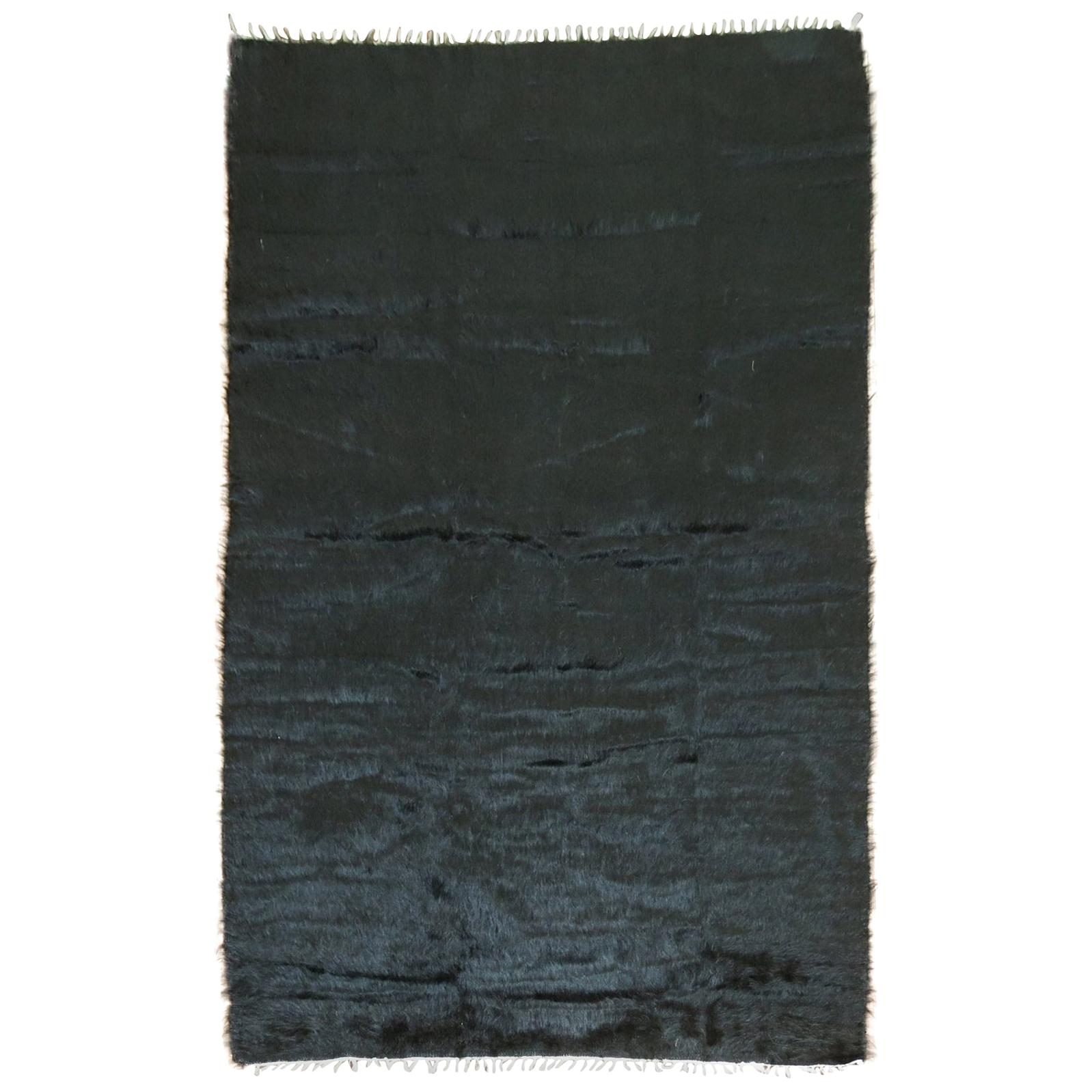 Black Modern Mohair Rug  For Sale
