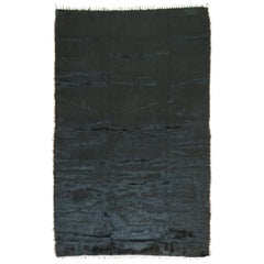 Tapis moderne en mohair noir 