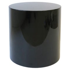 Vintage Black Modern Pedestal Side or End Table