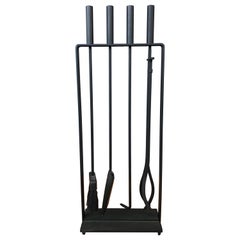 Black Modernist Fireplace Tool Set by Pilgrim