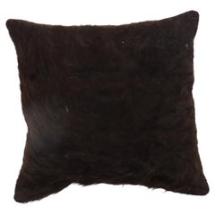 Vintage Black Mohair Rug Pillow