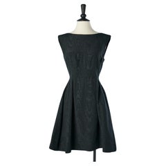 Black moiré cocktail dress  with pink zip in the back McQ Alexander McQueen 
