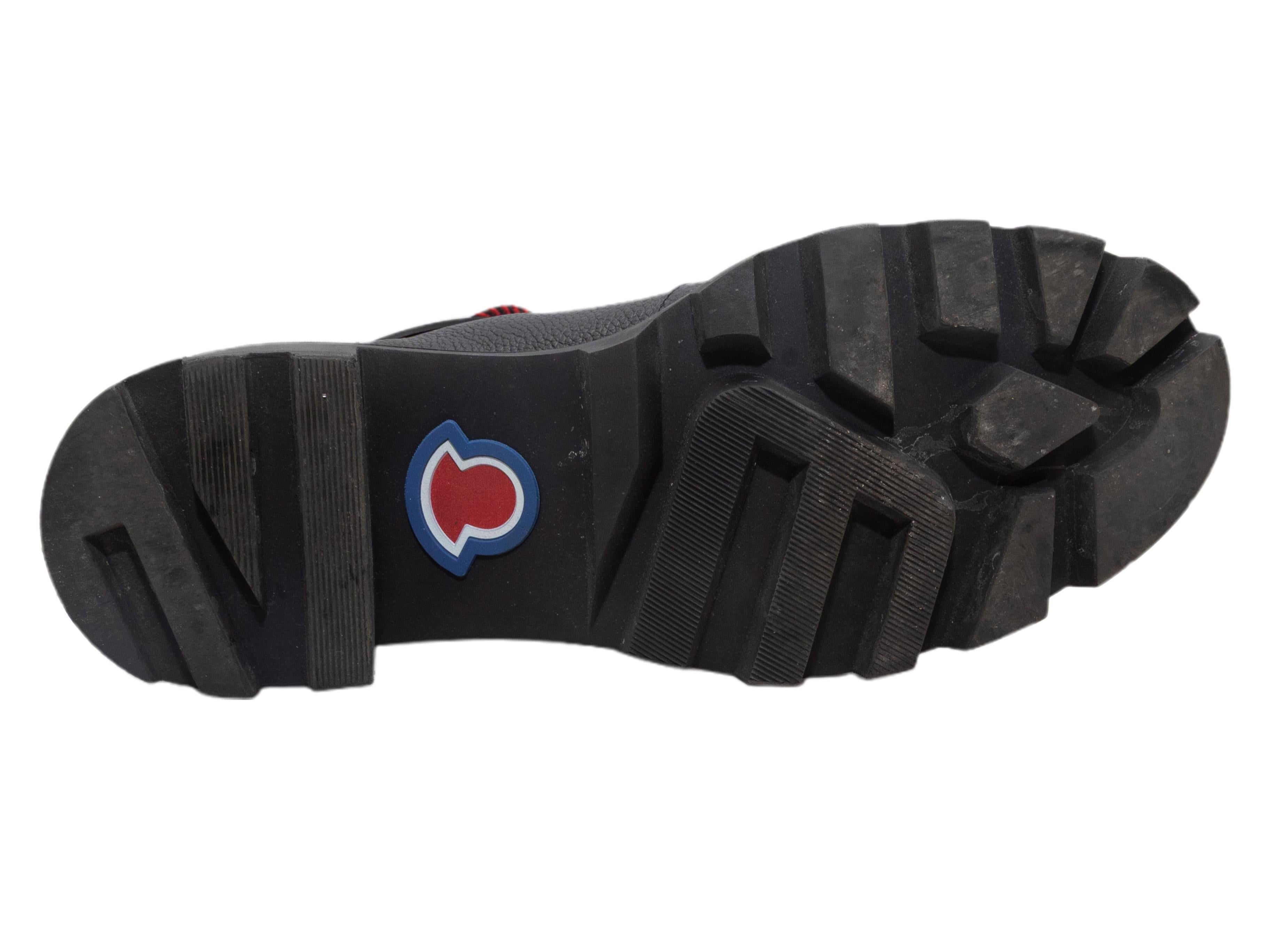 Black Moncler Carol Leather Heeled Lace-Up Boots Size 38 Damen im Angebot