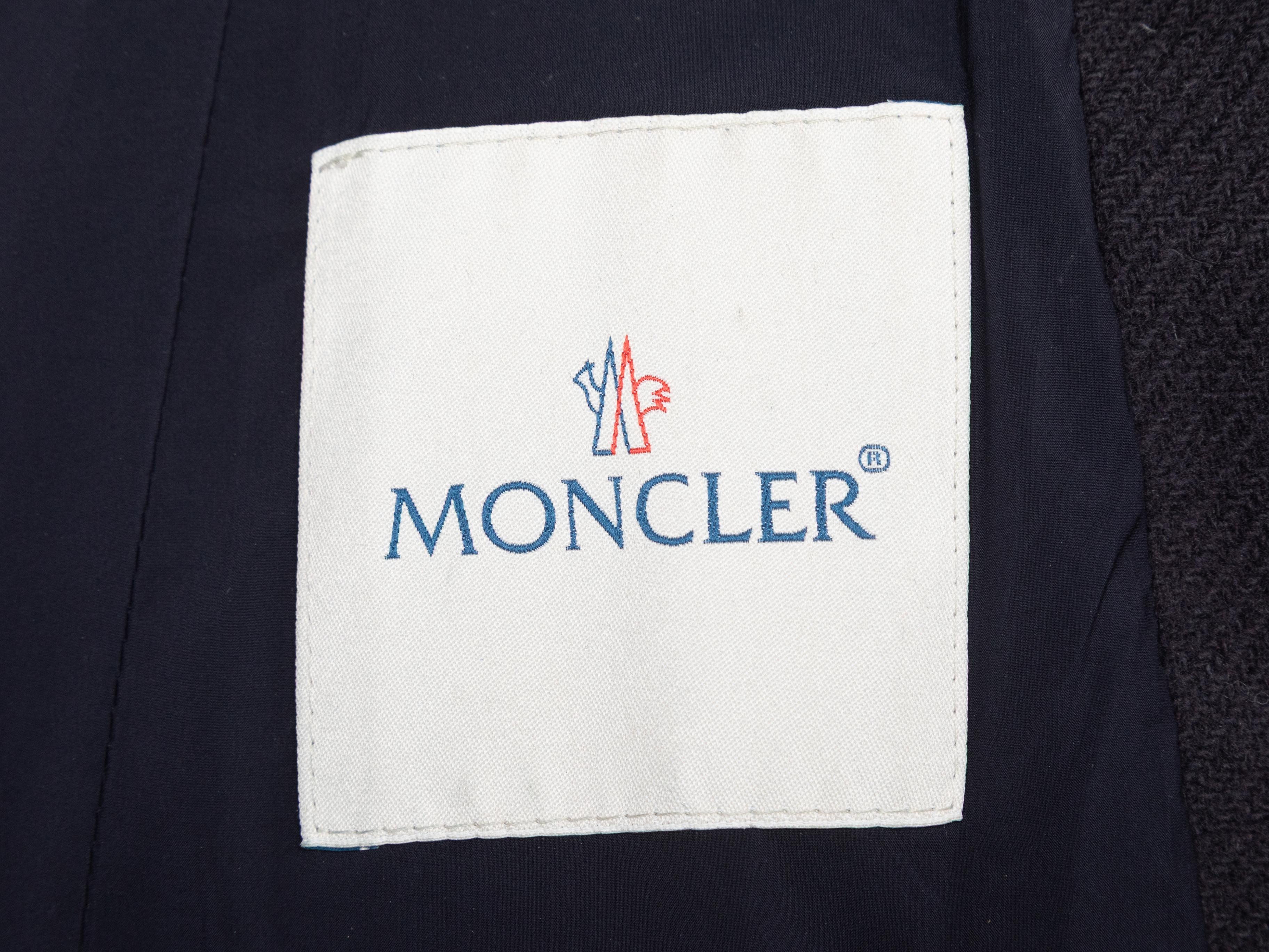 Black Moncler Collared Down Puffer Coat Designer Size 00 For Sale 1