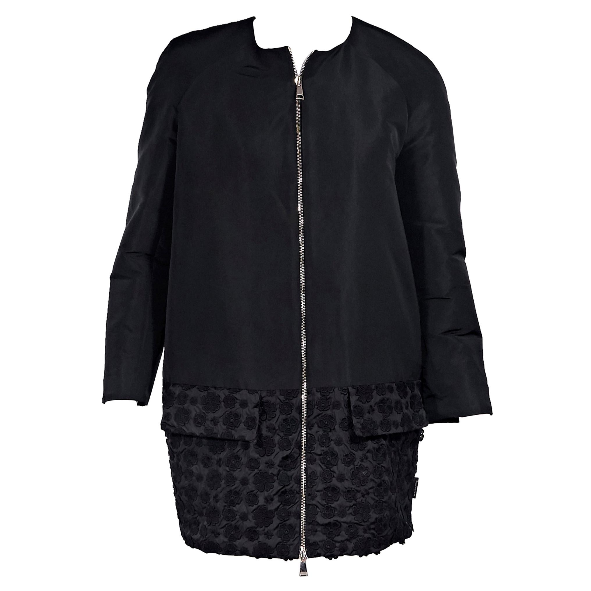Moncler Black Cotton-Shell Embroidered Jacket