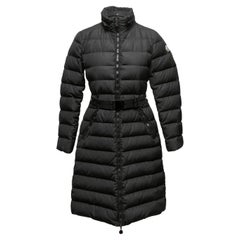 Schwarzer Moncler Langer Daunen-Puffermantel Designer Größe 1