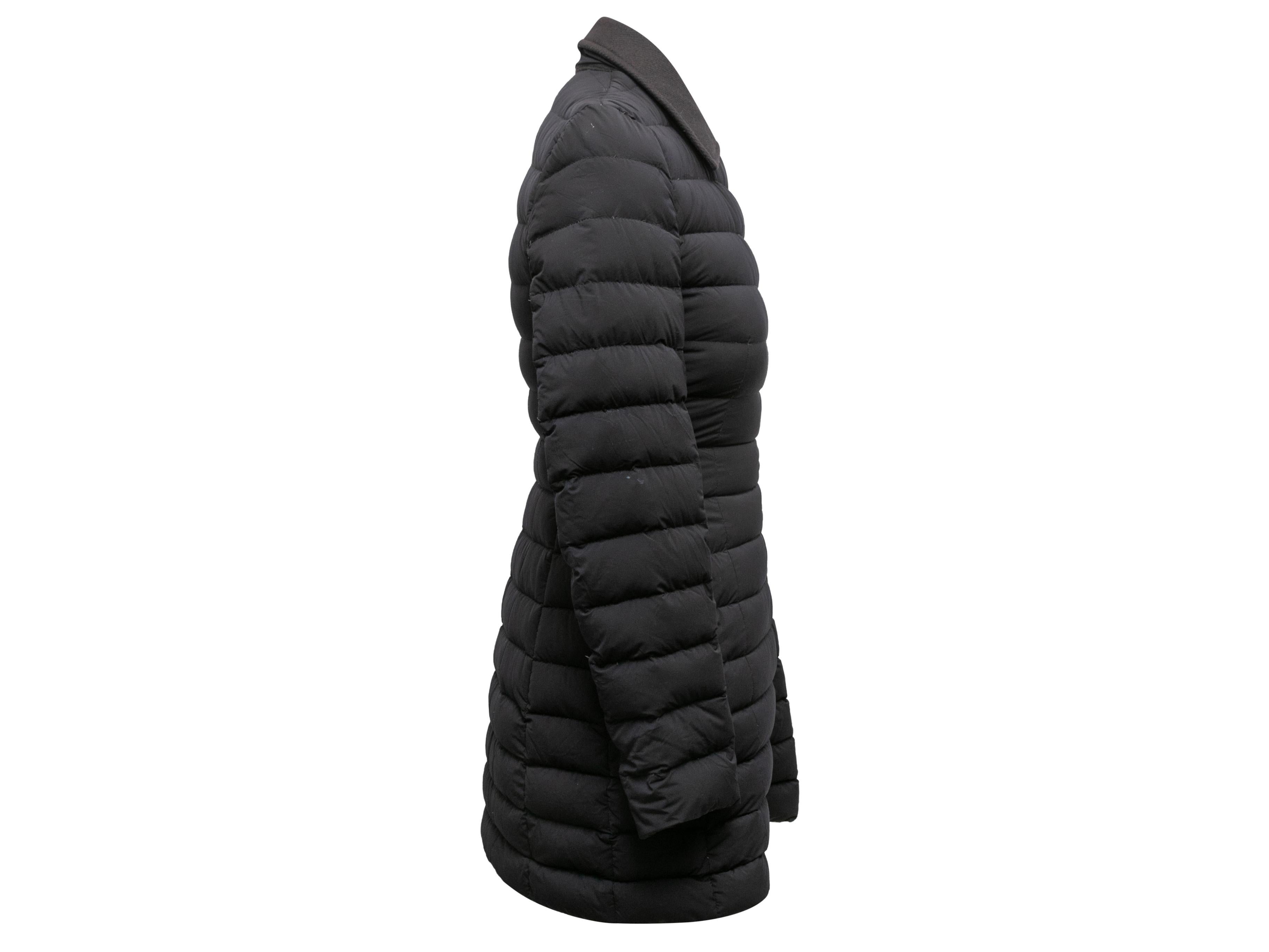 Black Moncler Quilted Virgin Wool-Trimmed Jacket Designer Size 00 In Good Condition In New York, NY