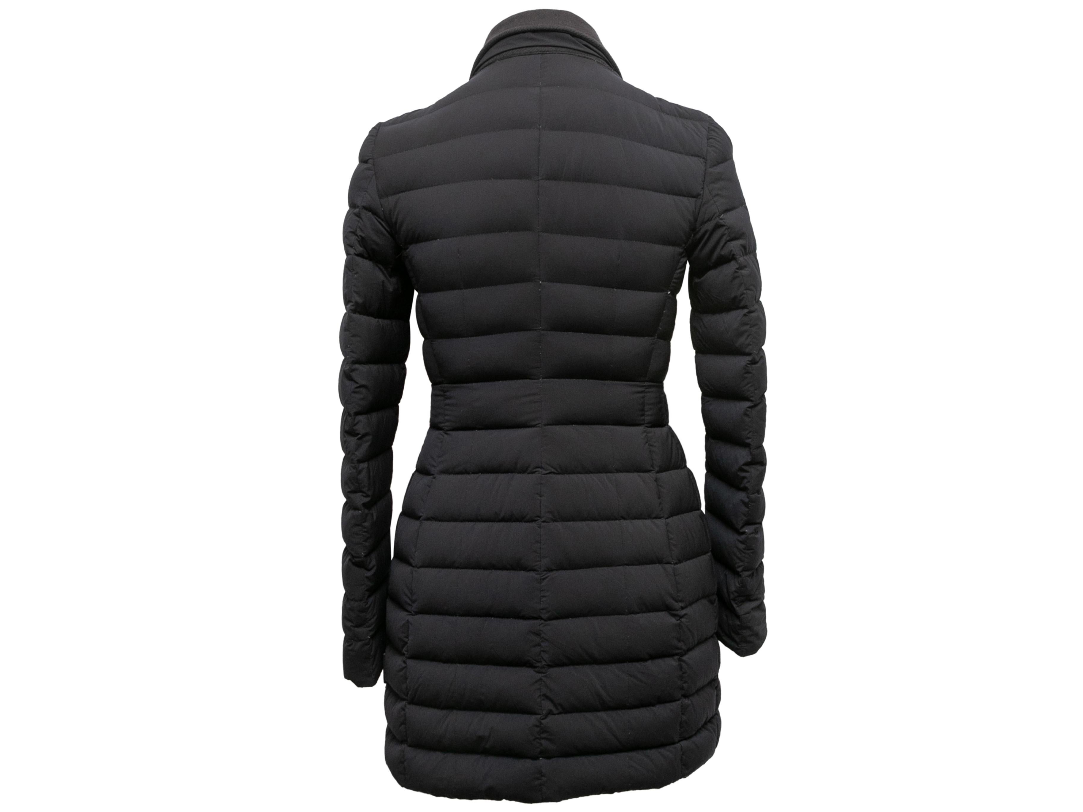 Women's Black Moncler Quilted Virgin Wool-Trimmed Jacket Designer Size 00