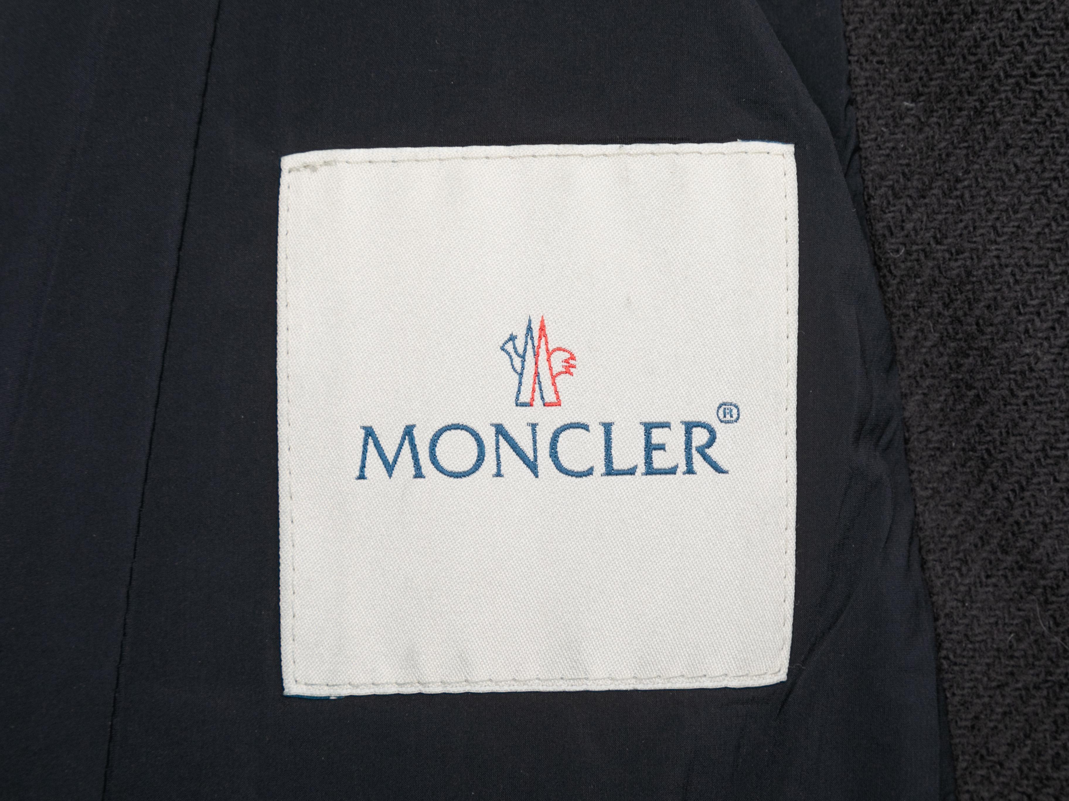 Black Moncler Quilted Virgin Wool-Trimmed Jacket Designer Size 00 2
