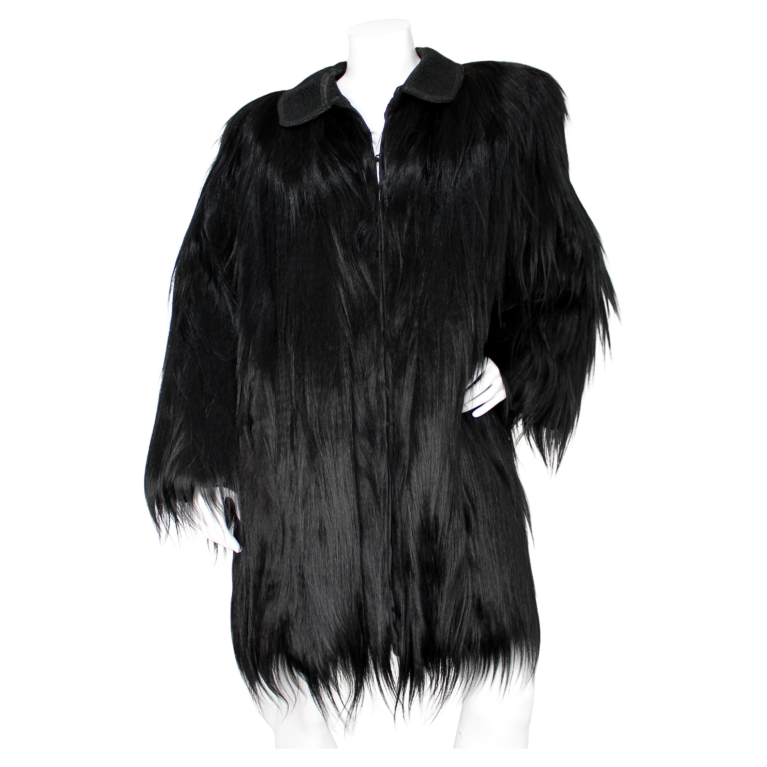 Black Monkey Fur Coat circa 1940s