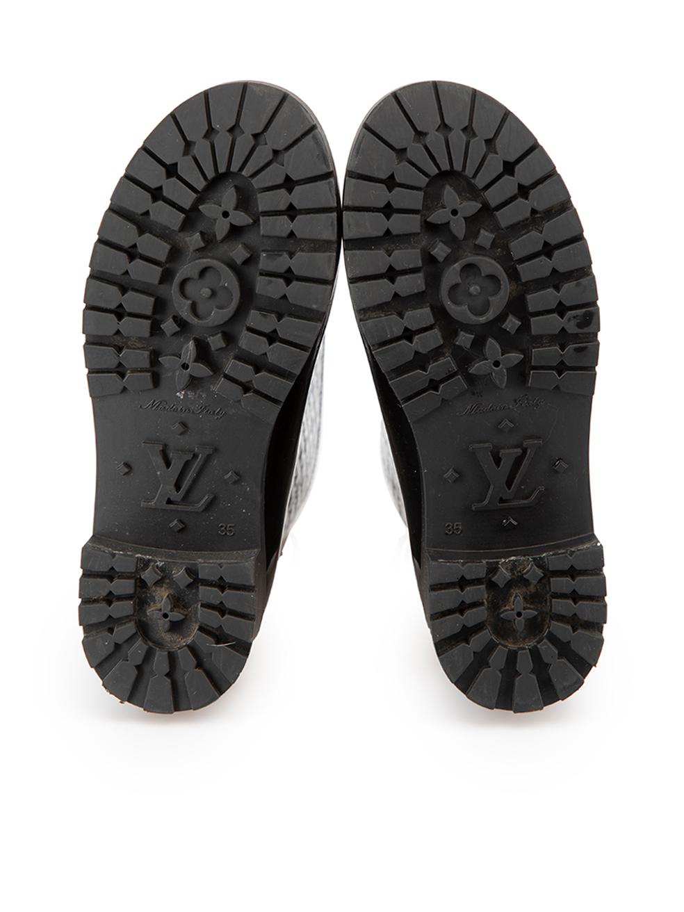 Louis Vuitton Black Monogram Rubber Rain Boots Size IT 35 1