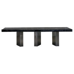 Black Moon One Of a Kind Dining Table in Burnished Wood by Alex Turco