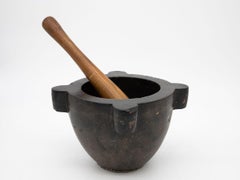 Black Mortar and Handturned Pestle