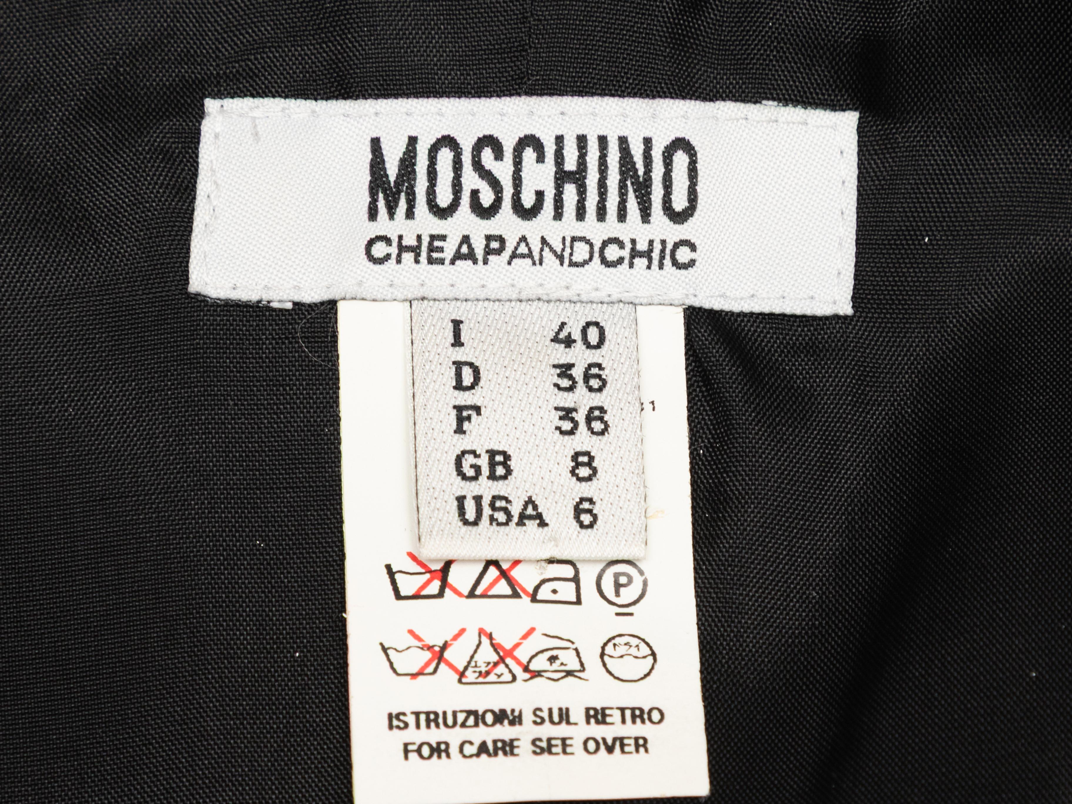 Schwarzes Moschino Cheap and Chic Bodycon Kleid Größe IT 40 Damen im Angebot