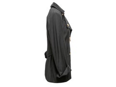 Black Moschino Cheap and Chic Wool Double-Breasted Coat Size US S/M
