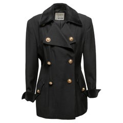 Moschino Cheap and Chic nero in lana doppiopetto taglia S.I.M.