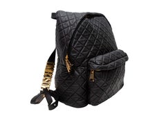 Black Moschino Quilted Leather Backpack