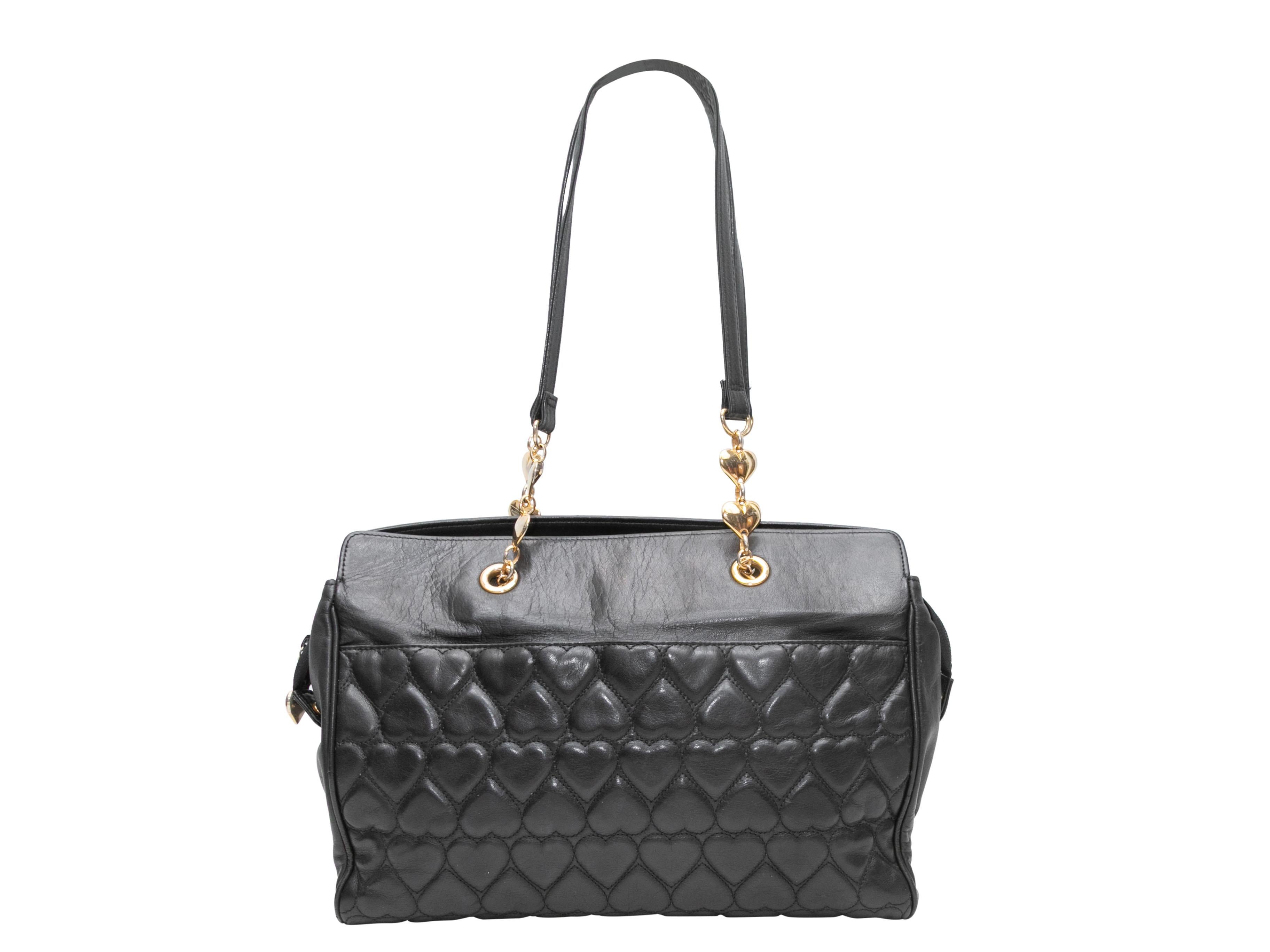 Bolso de hombro Moschino negro de piel acolchada con corazón Negro en venta