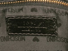 Black Moschino Spellout Leather Handbag