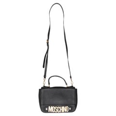 Sac à main en cuir noir « Spellout » de Moschino