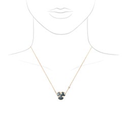 Black Mother of Pearl and Diamond Yellow Gold Necklace