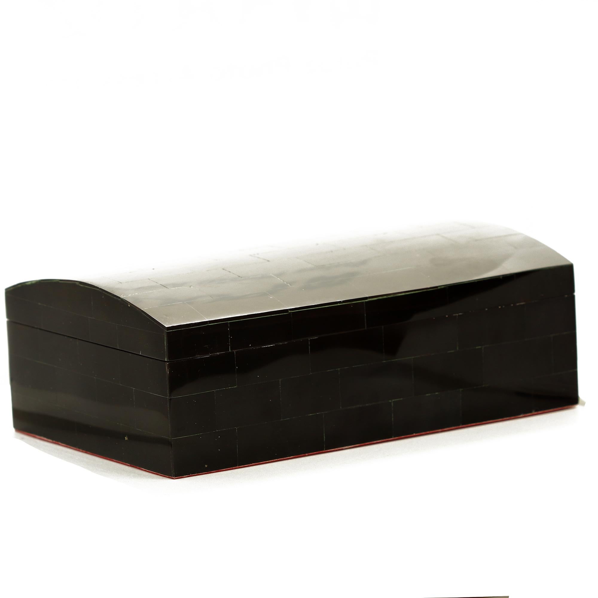 Schwarze Perlmutt Box Natürliche Hartsteine Schmuckkästchen Organiser Schmuckkästchen (Art nouveau) im Angebot