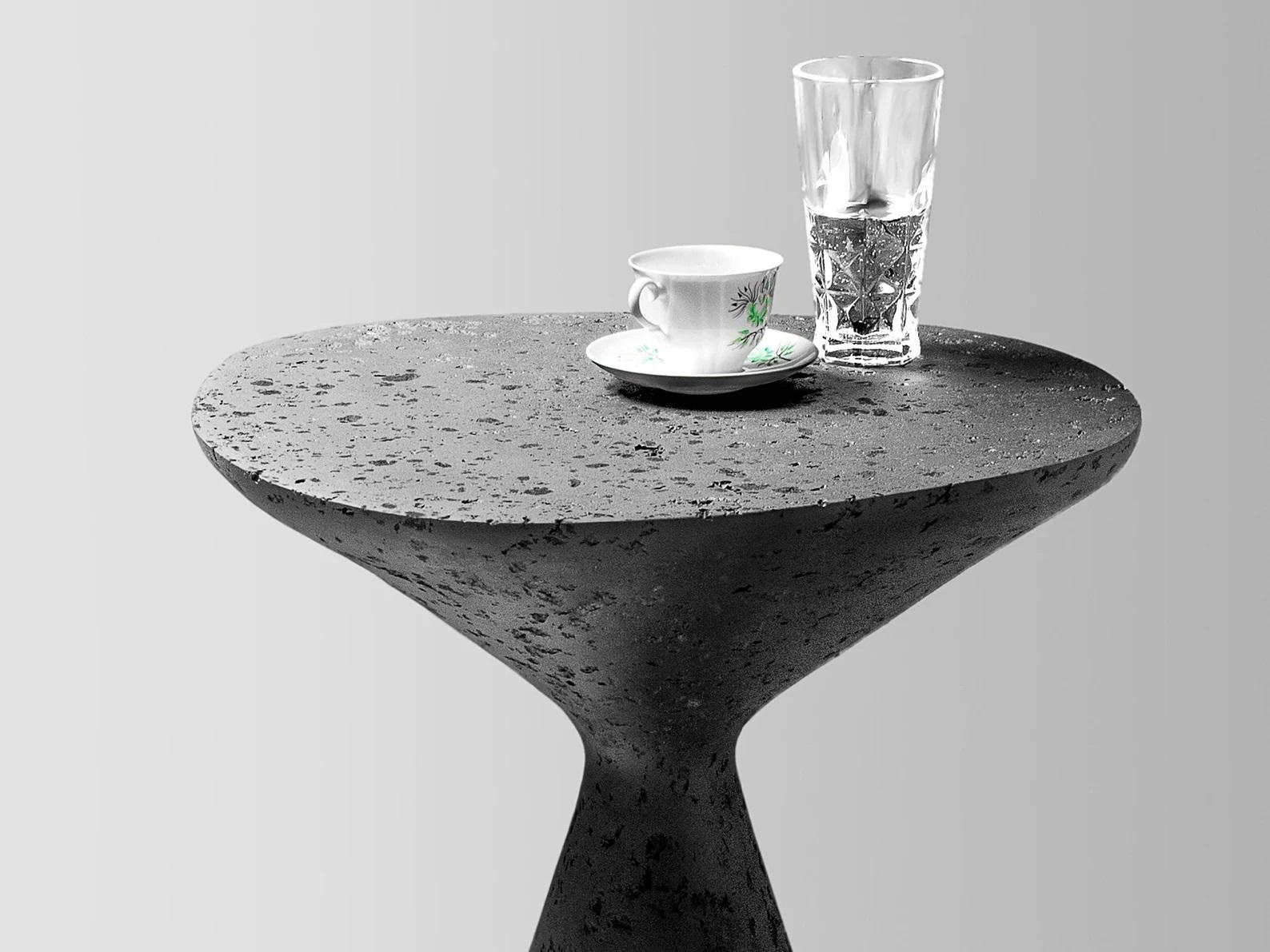 Post-Modern Black Mottled Side Table by Donatas Zukauskas For Sale