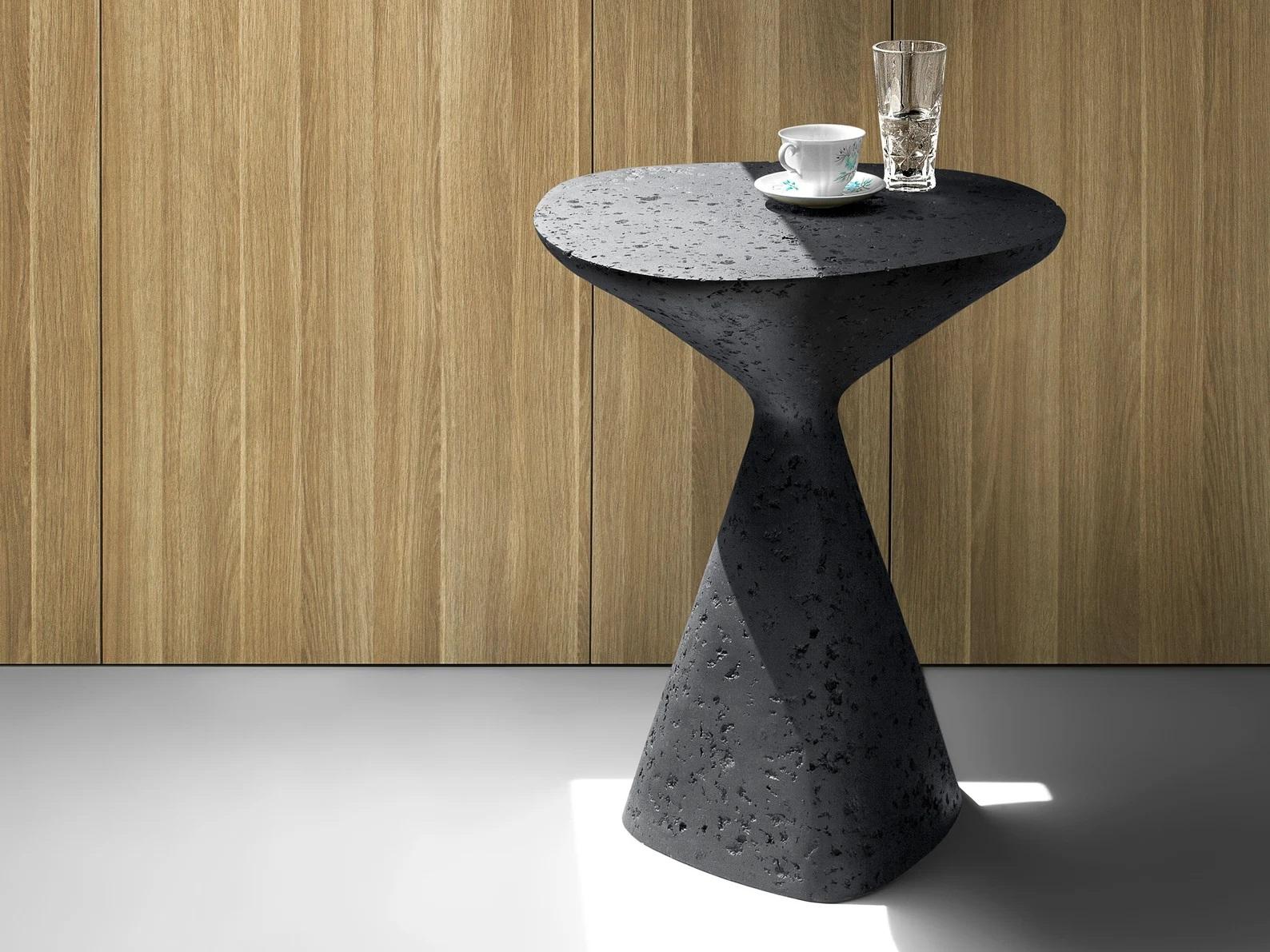 Lithuanian Black Mottled Side Table by Donatas Zukauskas For Sale