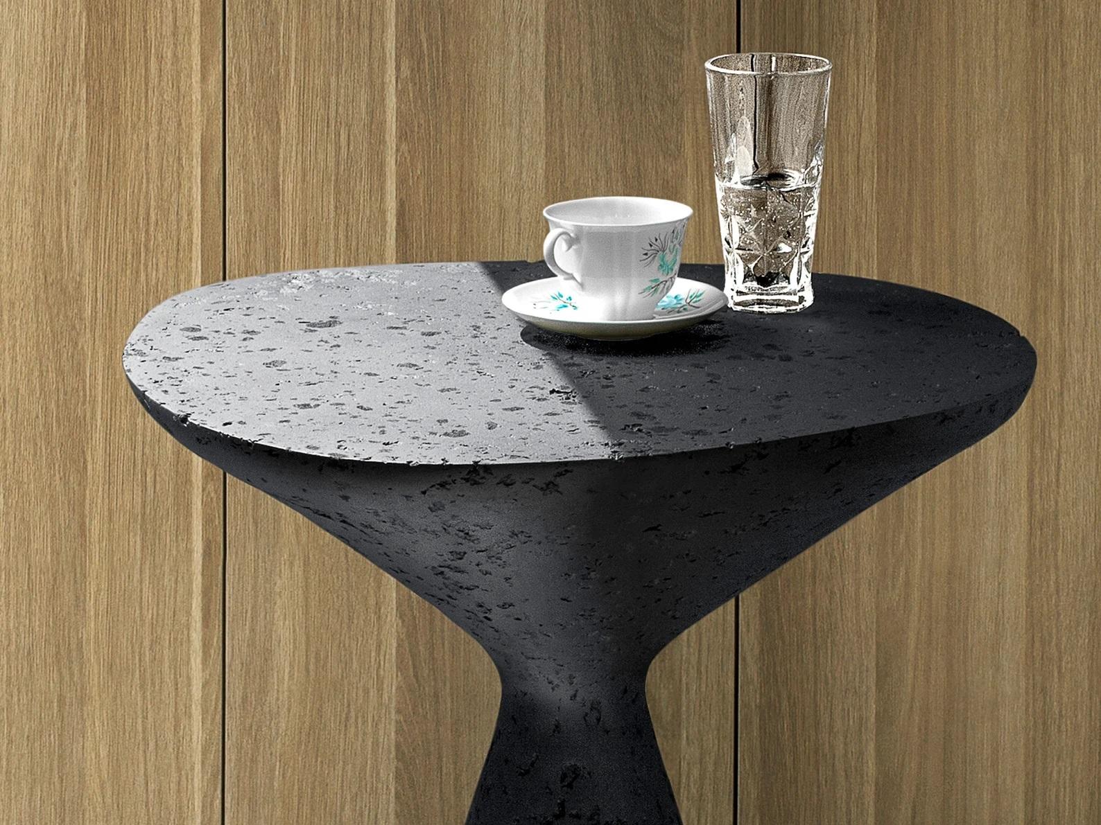 Contemporary Black Mottled Side Table by Donatas Zukauskas For Sale