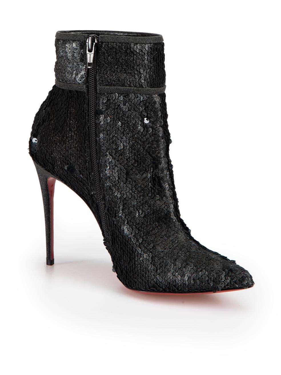 CONDITION is Never Worn. No visible wear to boots is evident on this used Christian Louboutin designer resale item.



Details


Black

Glitter sequinned

Ankle boots

High heeled

Side zip fastening 



 

Made in Italy 

 

Composition

EXTERIOR: