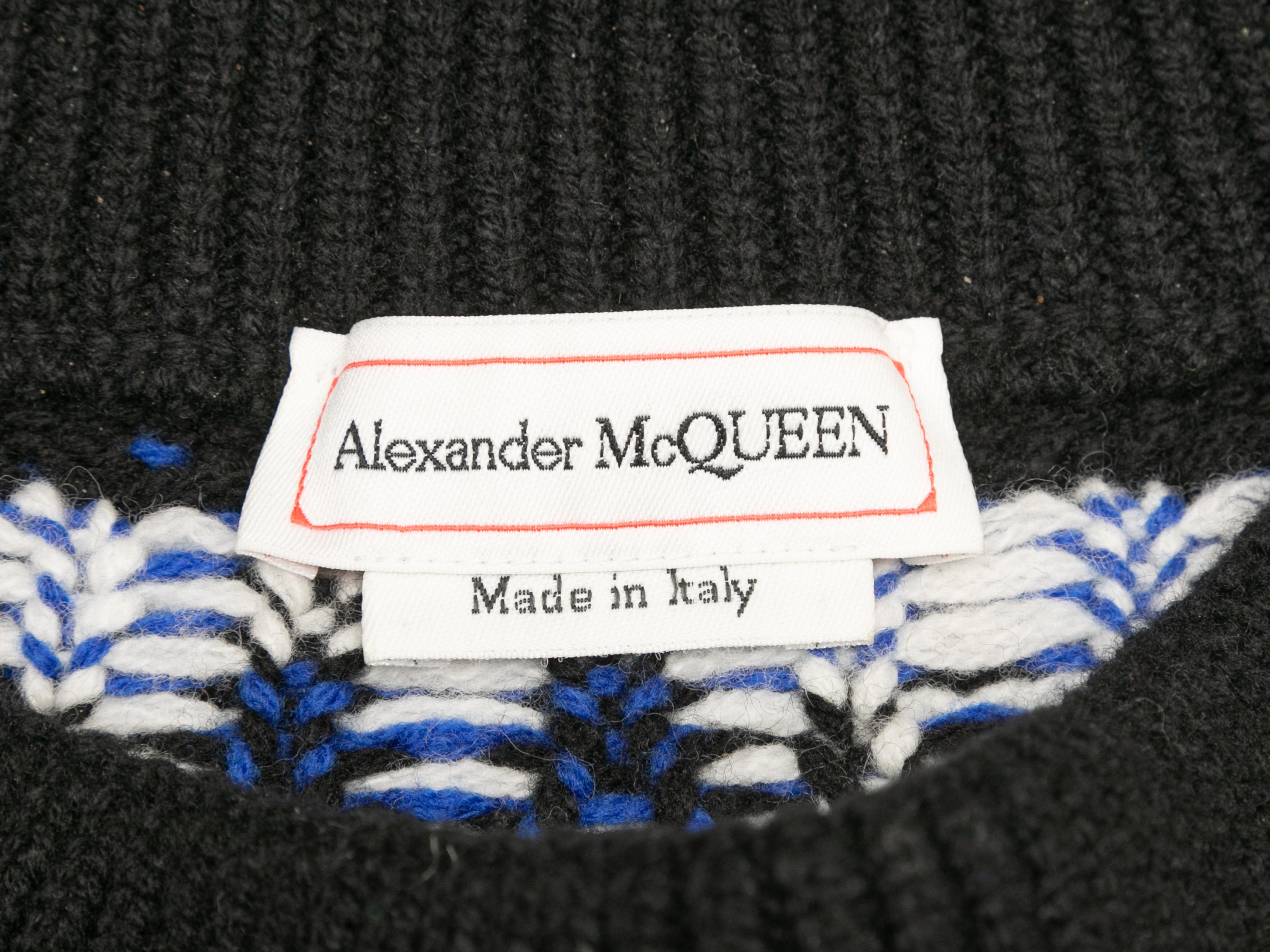 Pull en laine intarsia noir et multicolore Alexander McQueen Taille US XS Bon état - En vente à New York, NY