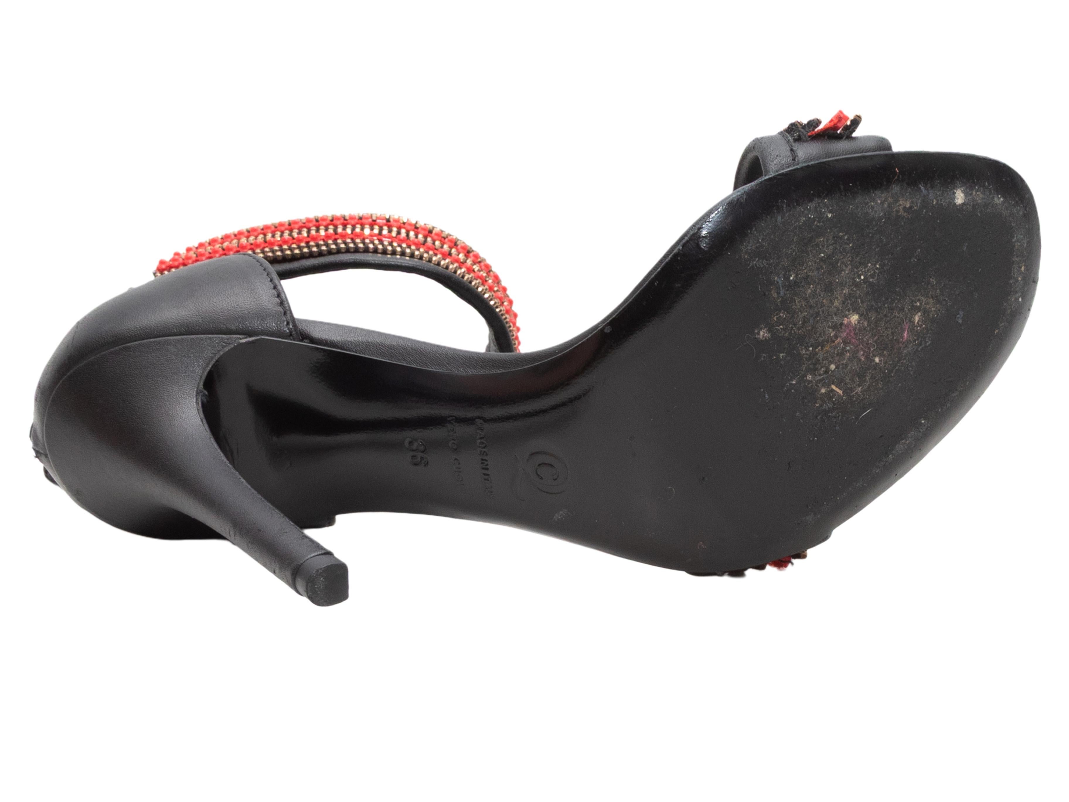 Schwarze & mehrfarbige Alexander McQueen Sandalen mit Reißverschluss und Absätzen Größe 36 im Angebot 1