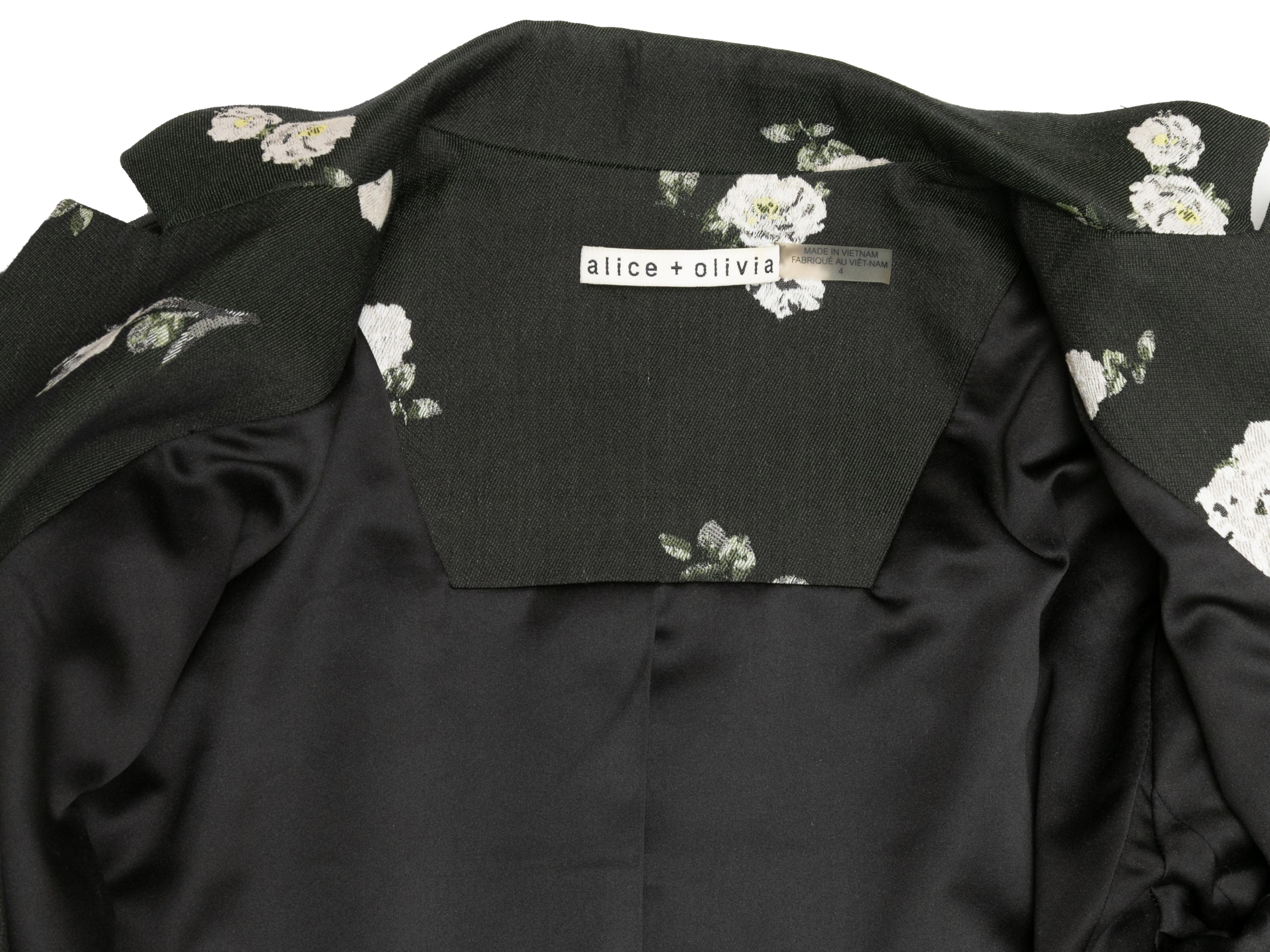 Schwarzer & mehrfarbiger Alice + Olivia Blazer mit Blumendruck in Schwarz Damen