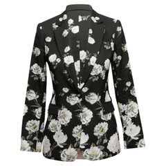 Schwarzer & mehrfarbiger Alice + Olivia Blazer mit Blumendruck in Schwarz