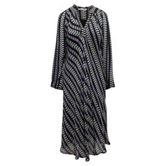 Black & Multicolor Balenciaga Silk Printed Maxi Dress Size FR 34