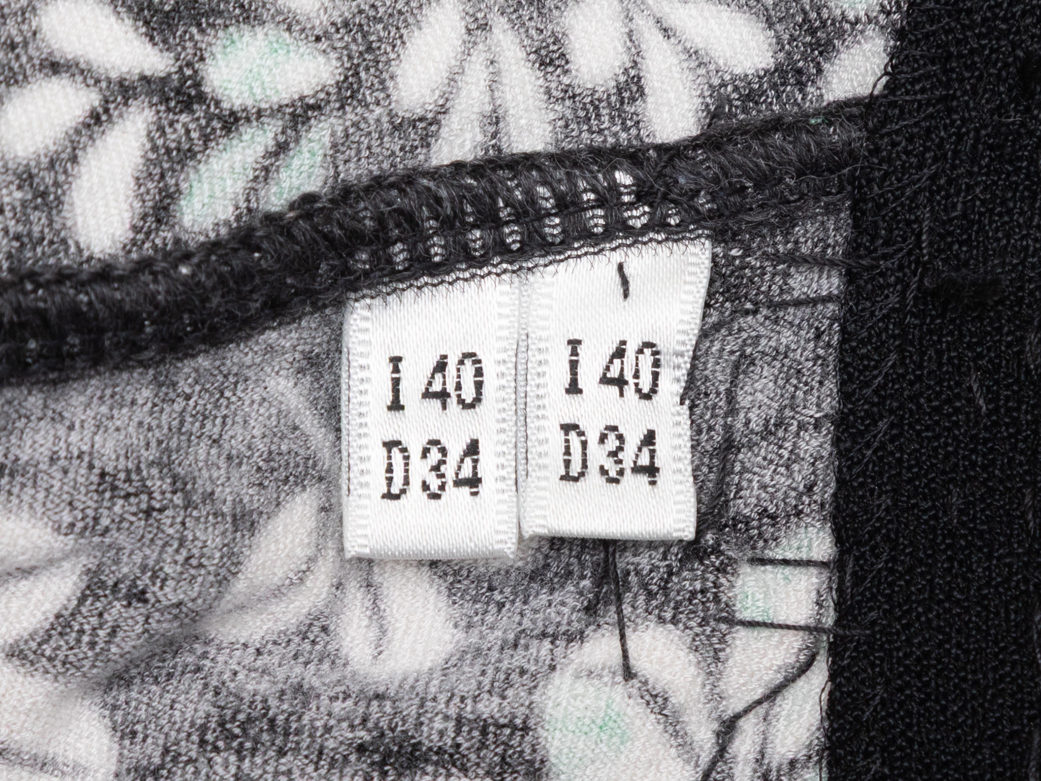 Schwarz & Multicolor Blumarine Blumenmuster verschönert Strickjacke Größe IT 40 im Angebot 1