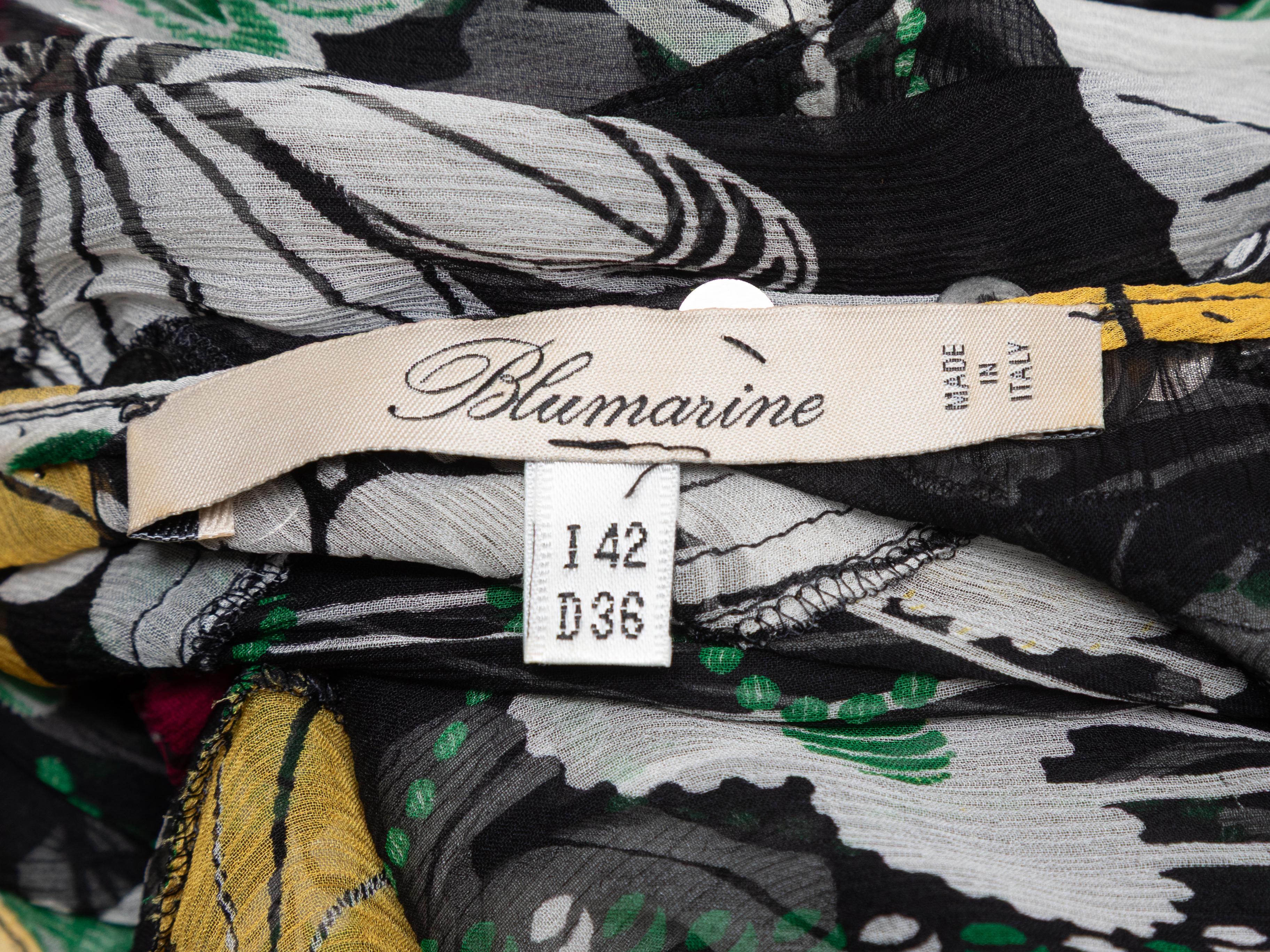 Robe imprimée en soie noire et multicolore de Blumarine Taille IT 42 Bon état - En vente à New York, NY