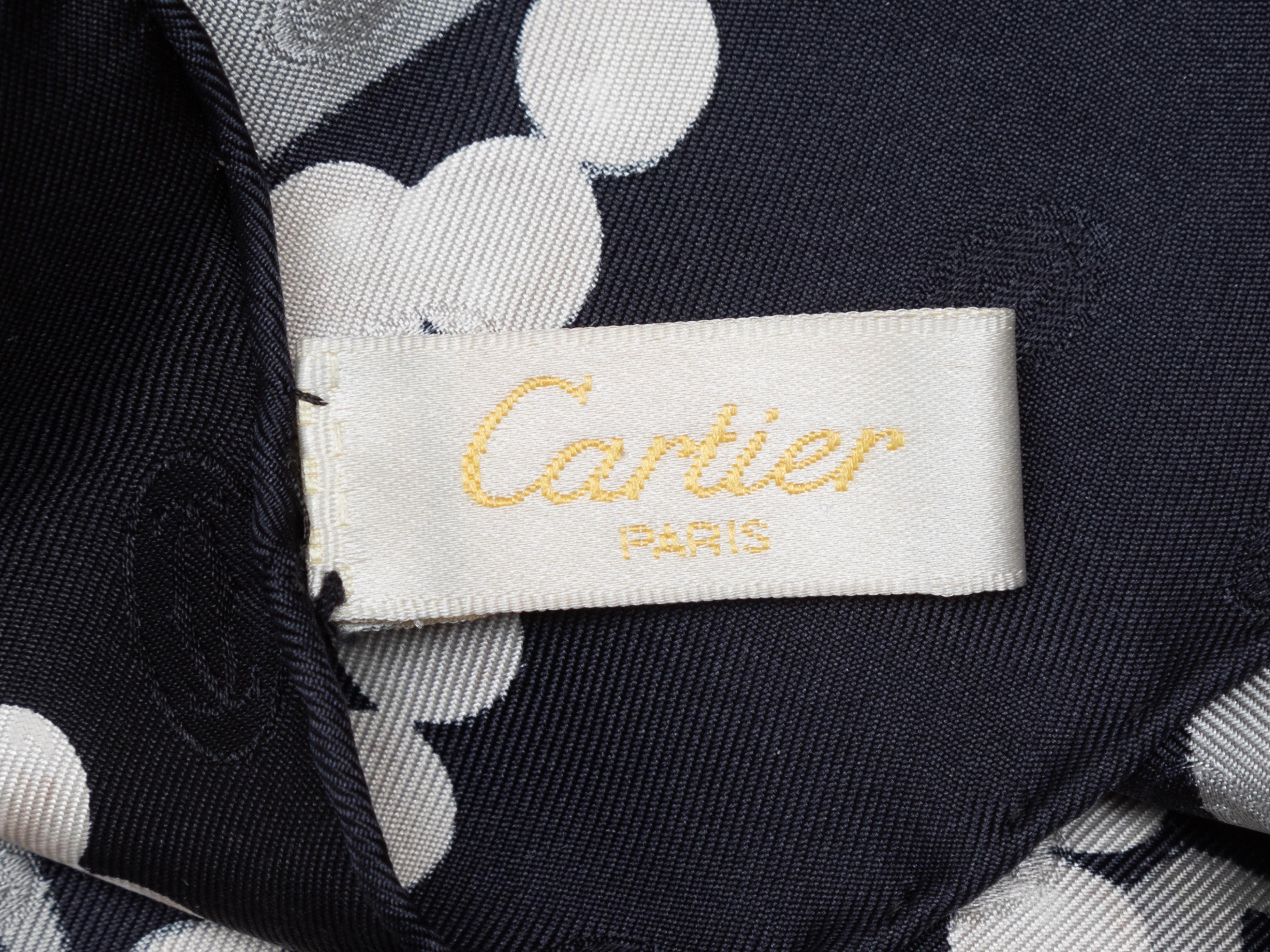 Black & Multicolor Cartier Silk Jewelry Print Scarf In Excellent Condition In New York, NY