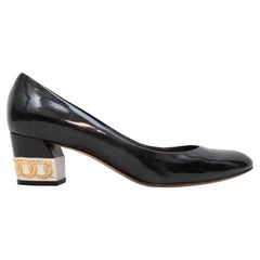 Escarpins en cuir verni noir et multicolore Casadei Taille 9.5B
