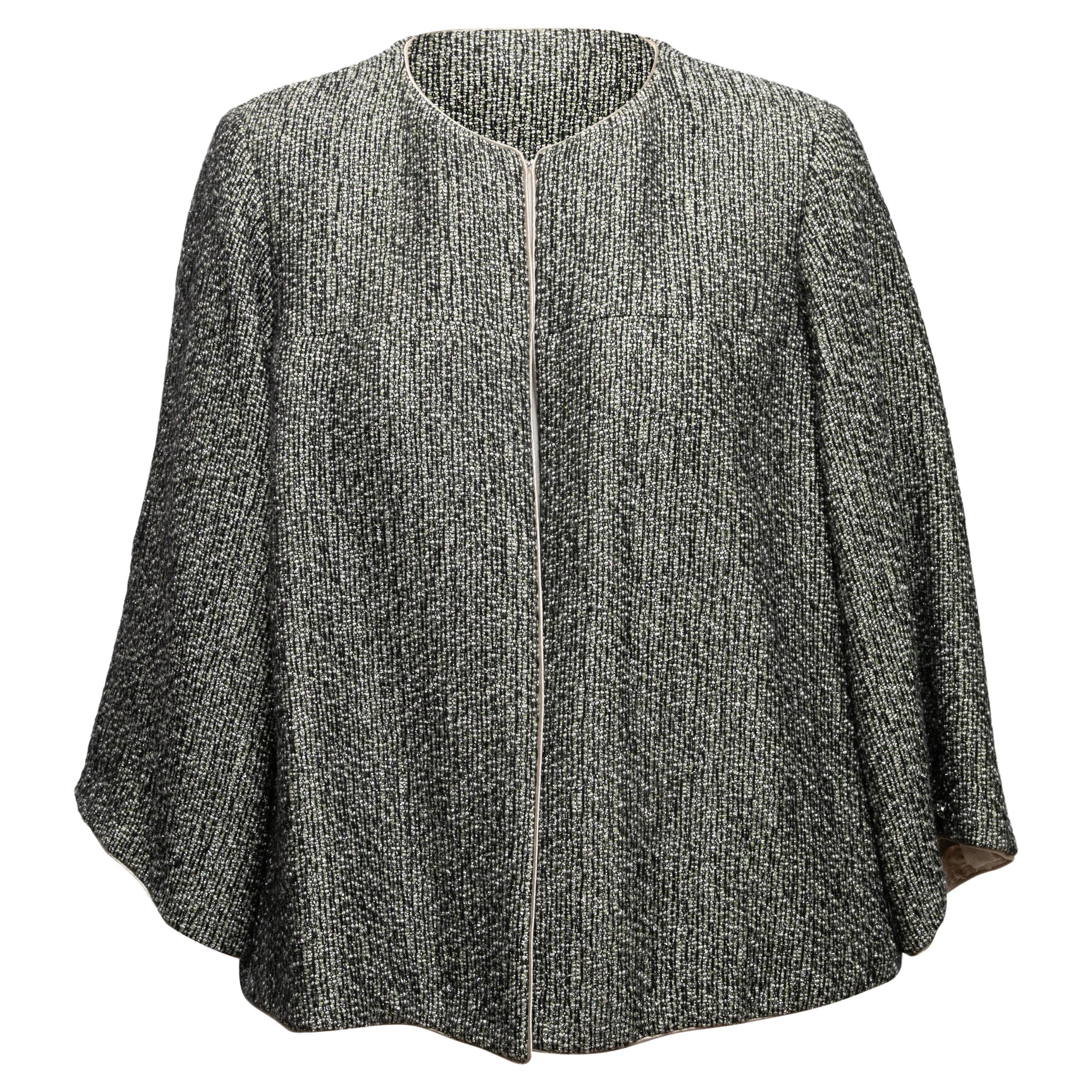 Black & Multicolor Chanel Alpaca-Blend Tweed Jacket Size FR 44 For Sale